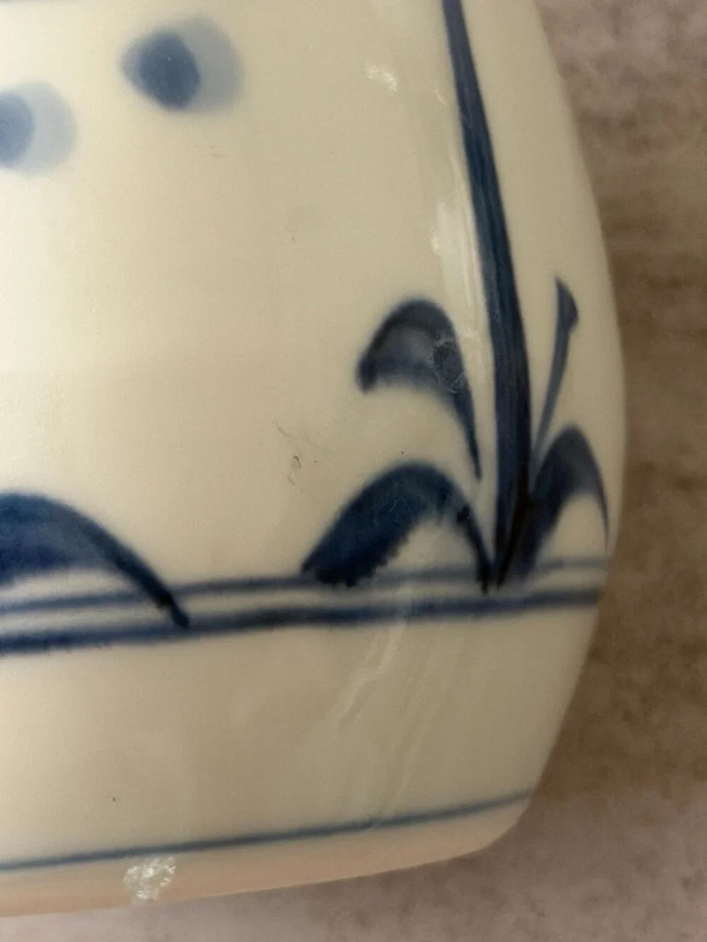 Vintage Tobe Ware Blue Sun Japan Baizan Kiln Ceramic Pitcher Hand Painted 6.5